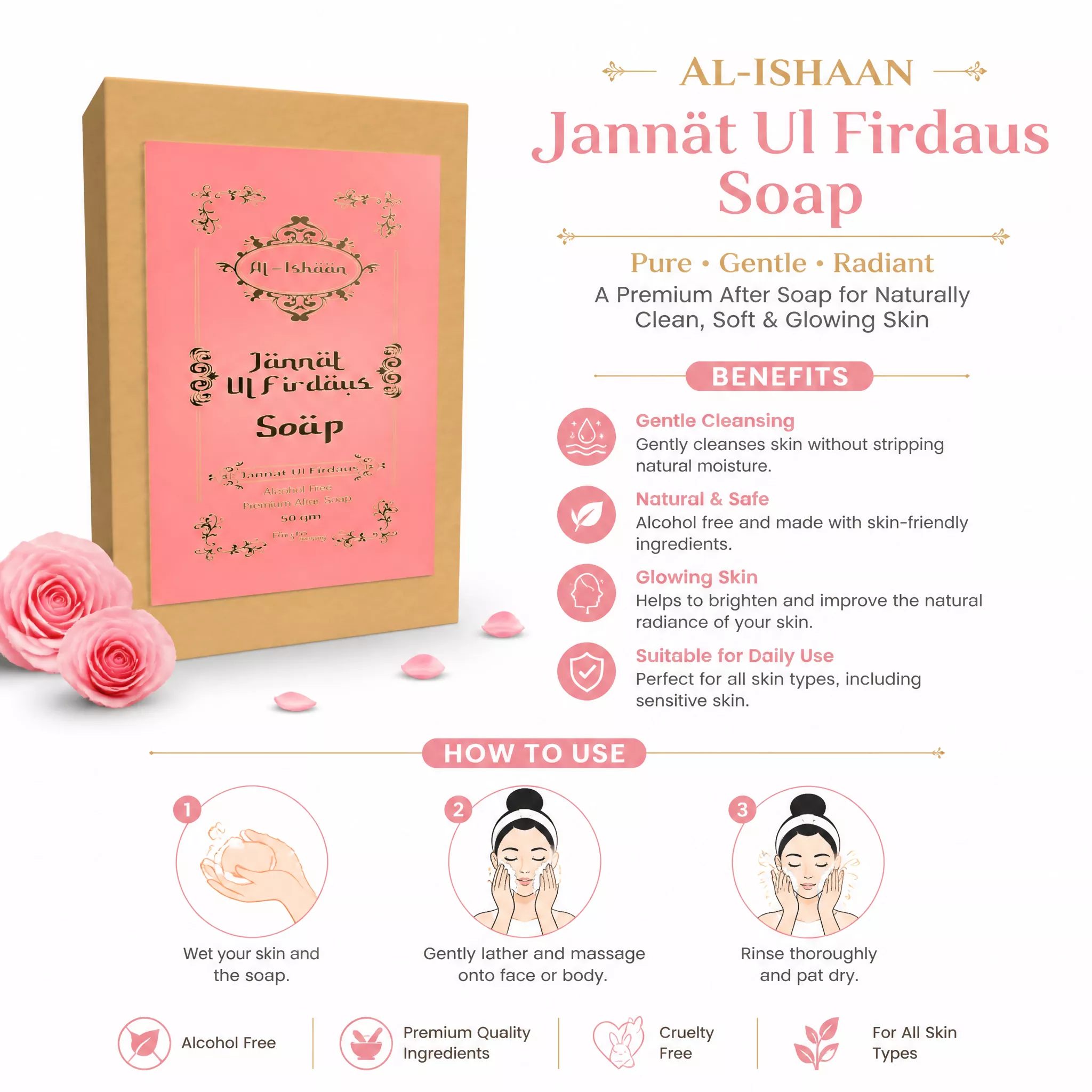 RBV B2B Jannat Ul Firdaus Attar Soap (50g)- 43 Pcs.