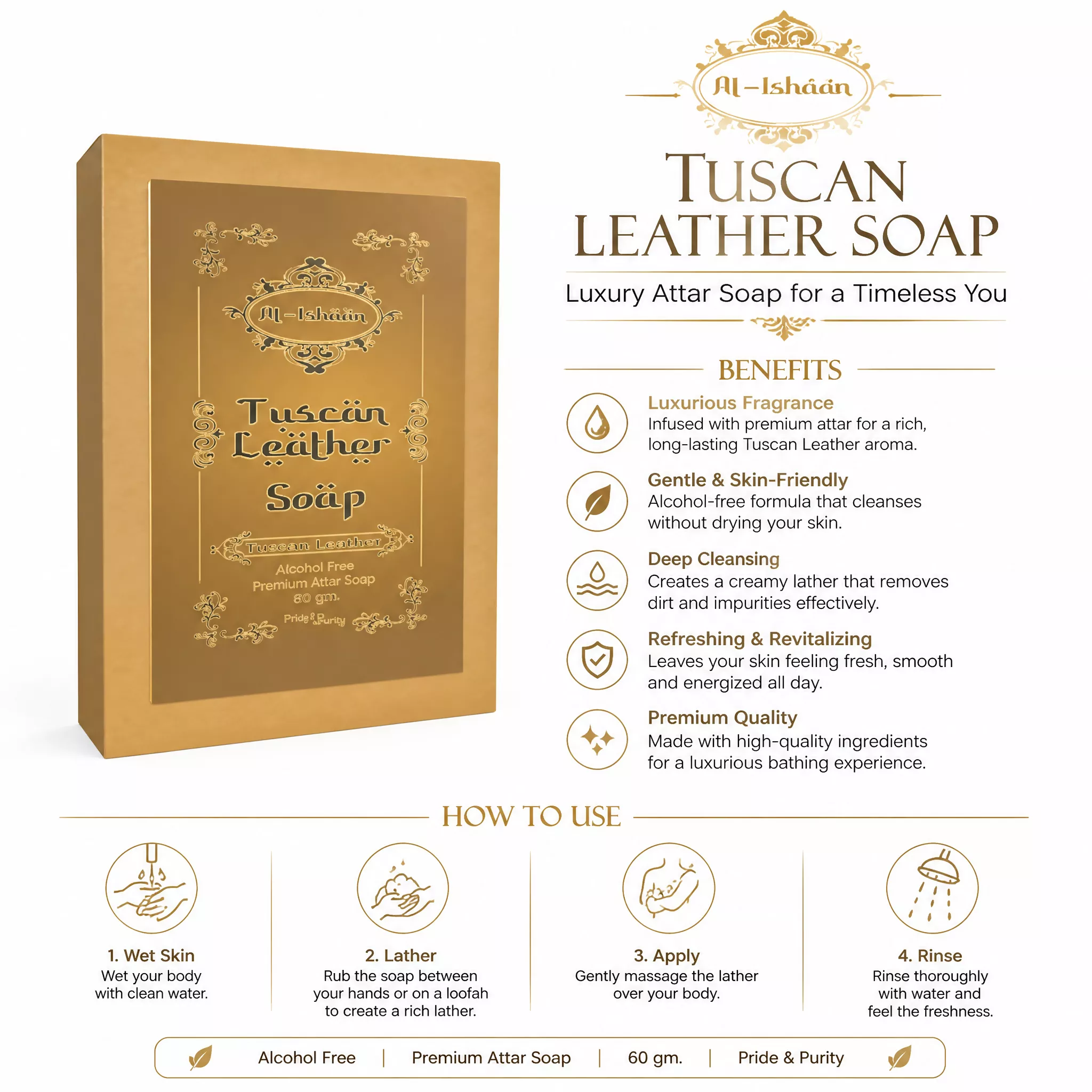 RBV B2B Tuscan Leather Attar Soap (50g)- 43 Pcs.