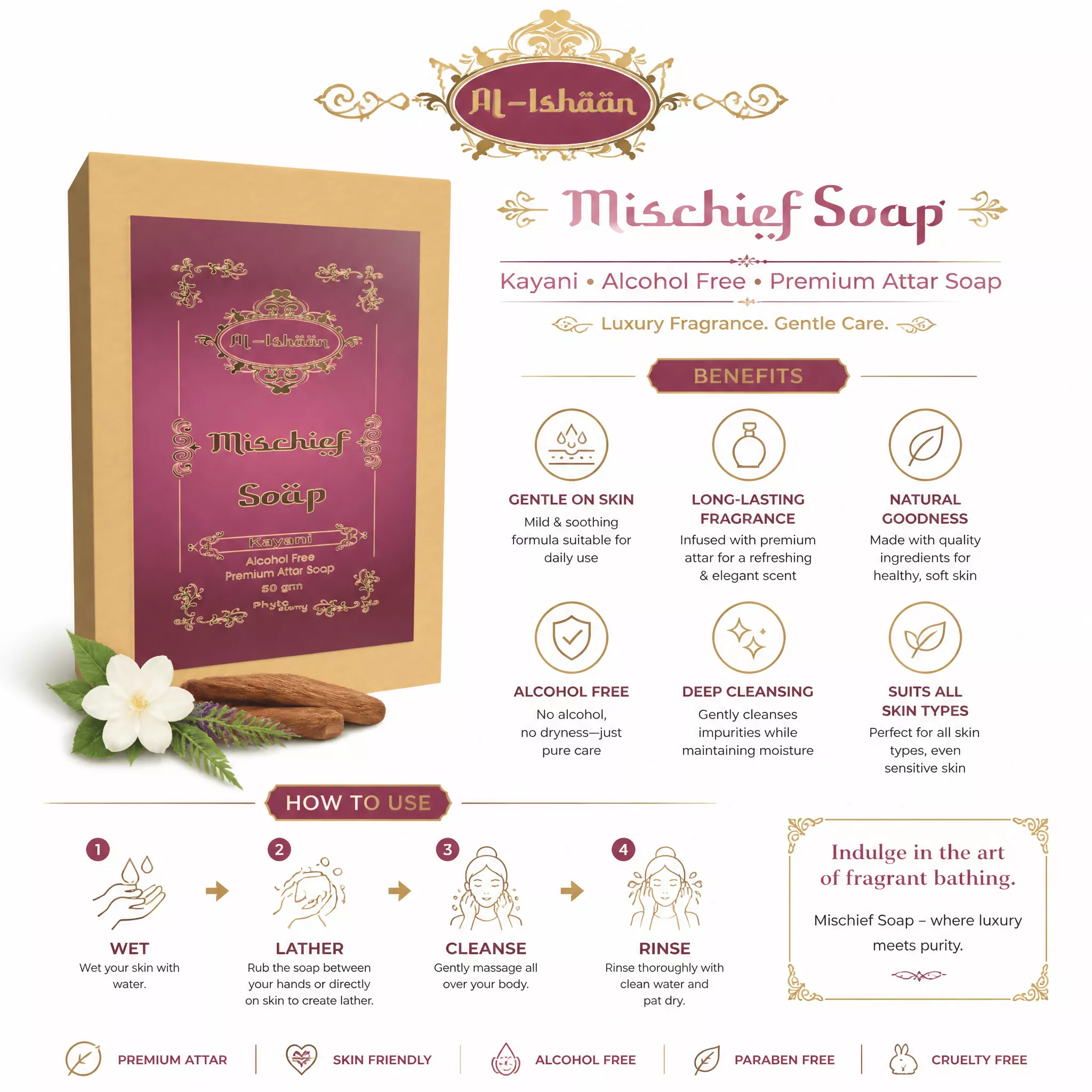 RBV B2B Mischief Attar Soap (50g)- 43 Pcs.
