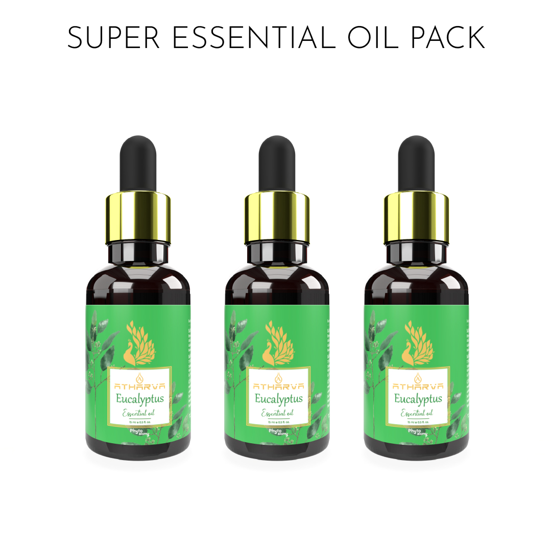 Pack of Three Atharva Eucalyptus Essential Oil (15ml)