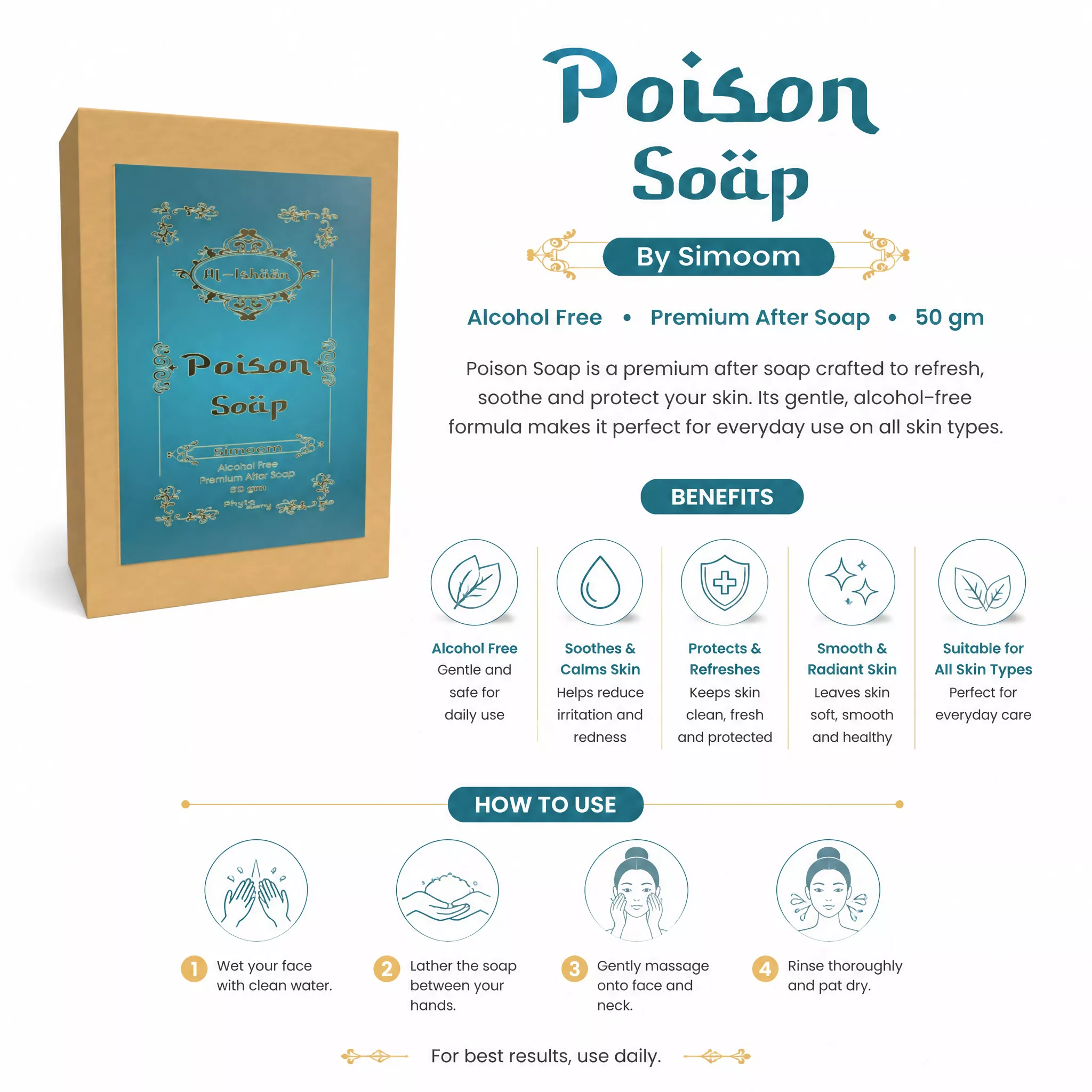 RBV B2B Poison Attar Soap (50g)- 43 Pcs.