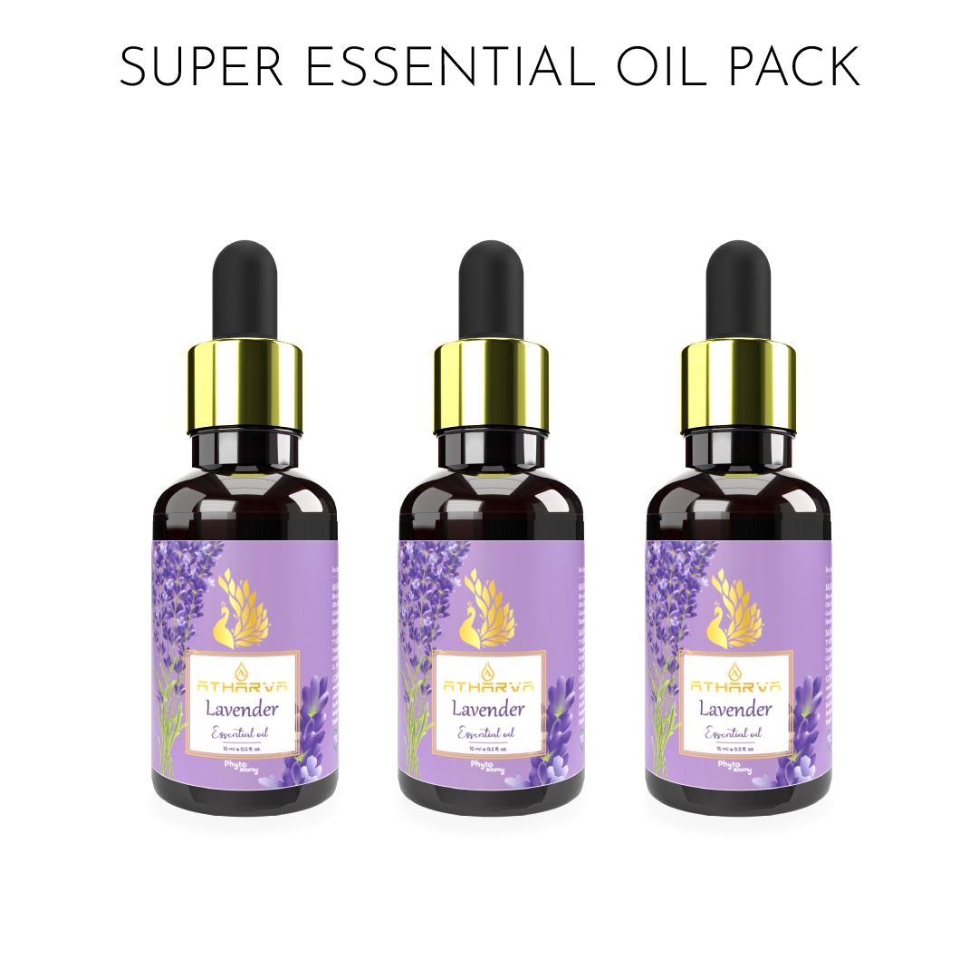 Pack of Three Atharva Lavender Essential Oil (15ml)