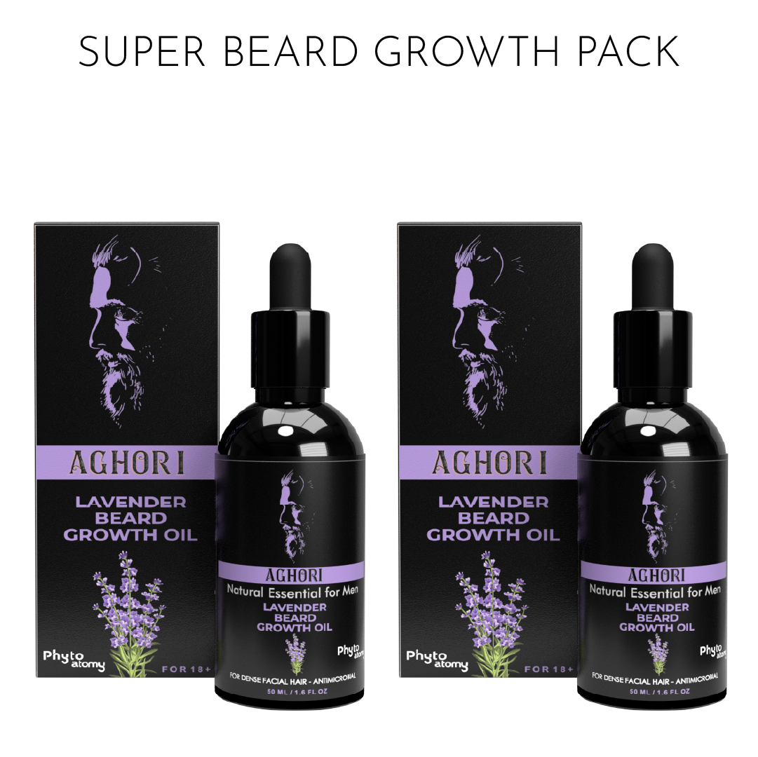 Pack of Two Aghori Lavender Beard Oil with Moroccan & Jojoba Oil (50 ml)
