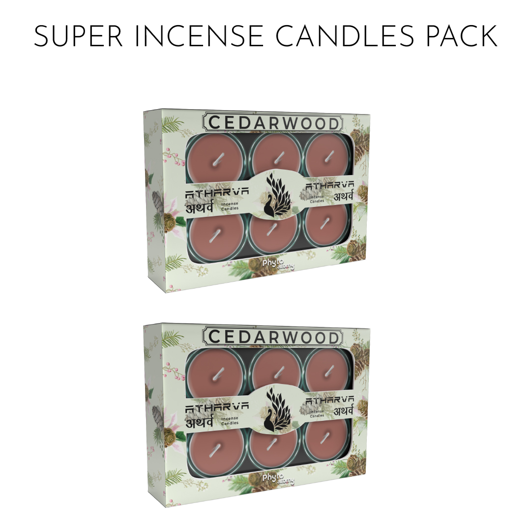 Pack of Two Cedarwood Atharva Incense Candles (12 Pcs.)