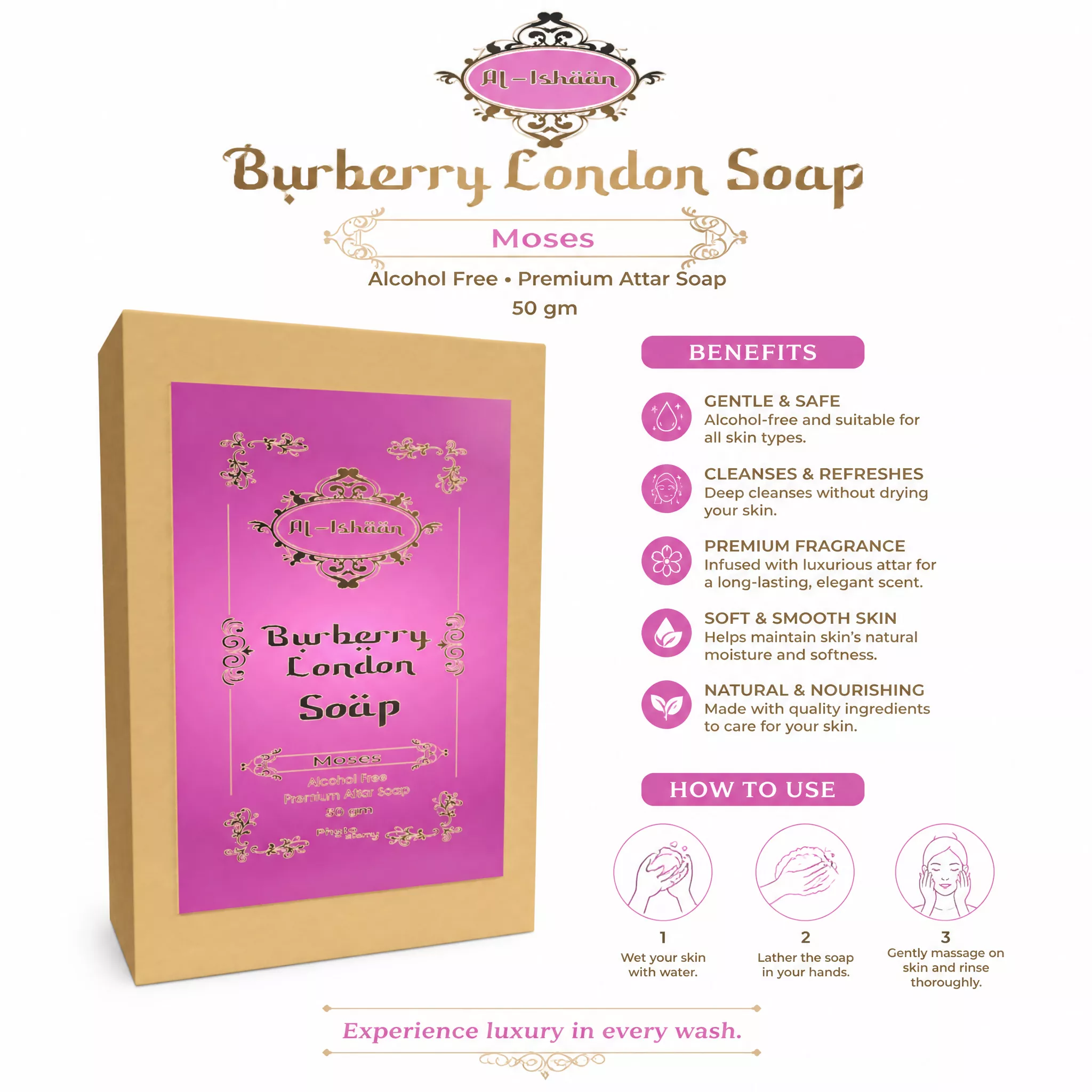 RBV B2B Burberry London Attar Soap (50g)- 43 Pcs.