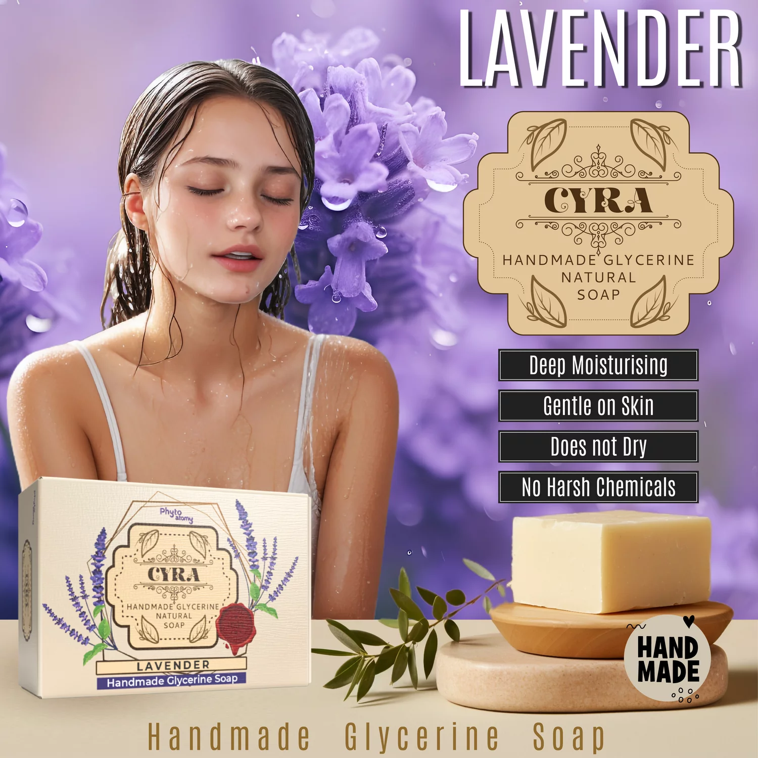 Lavender Glycerine Soap (100g)