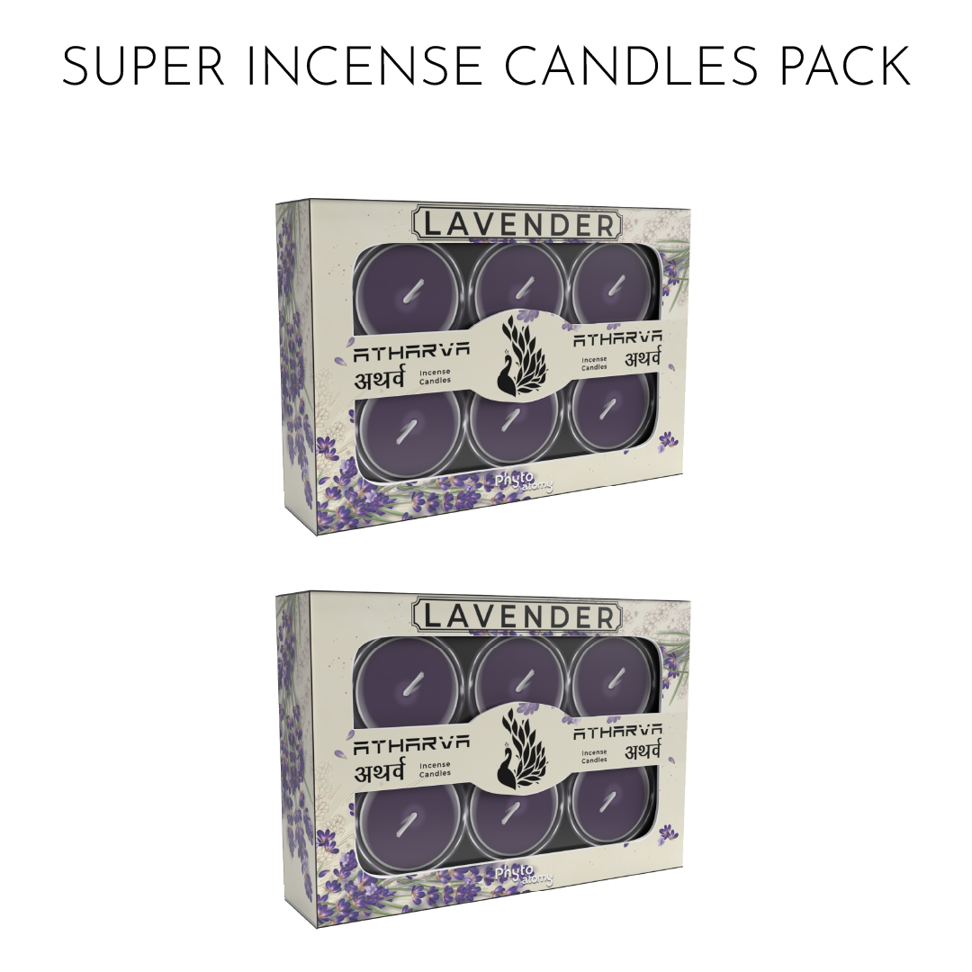 Pack of Two Lavender Atharva Incense Candles (12 Pcs.)