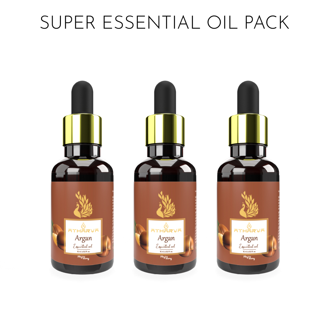 Pack of Three Atharva Argan Essential Oil (15ml)