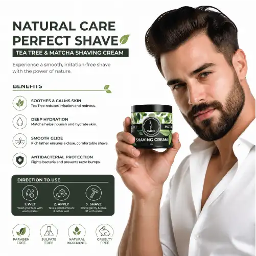 Tea Tree and Matcha Shaving Cream  (100 g)