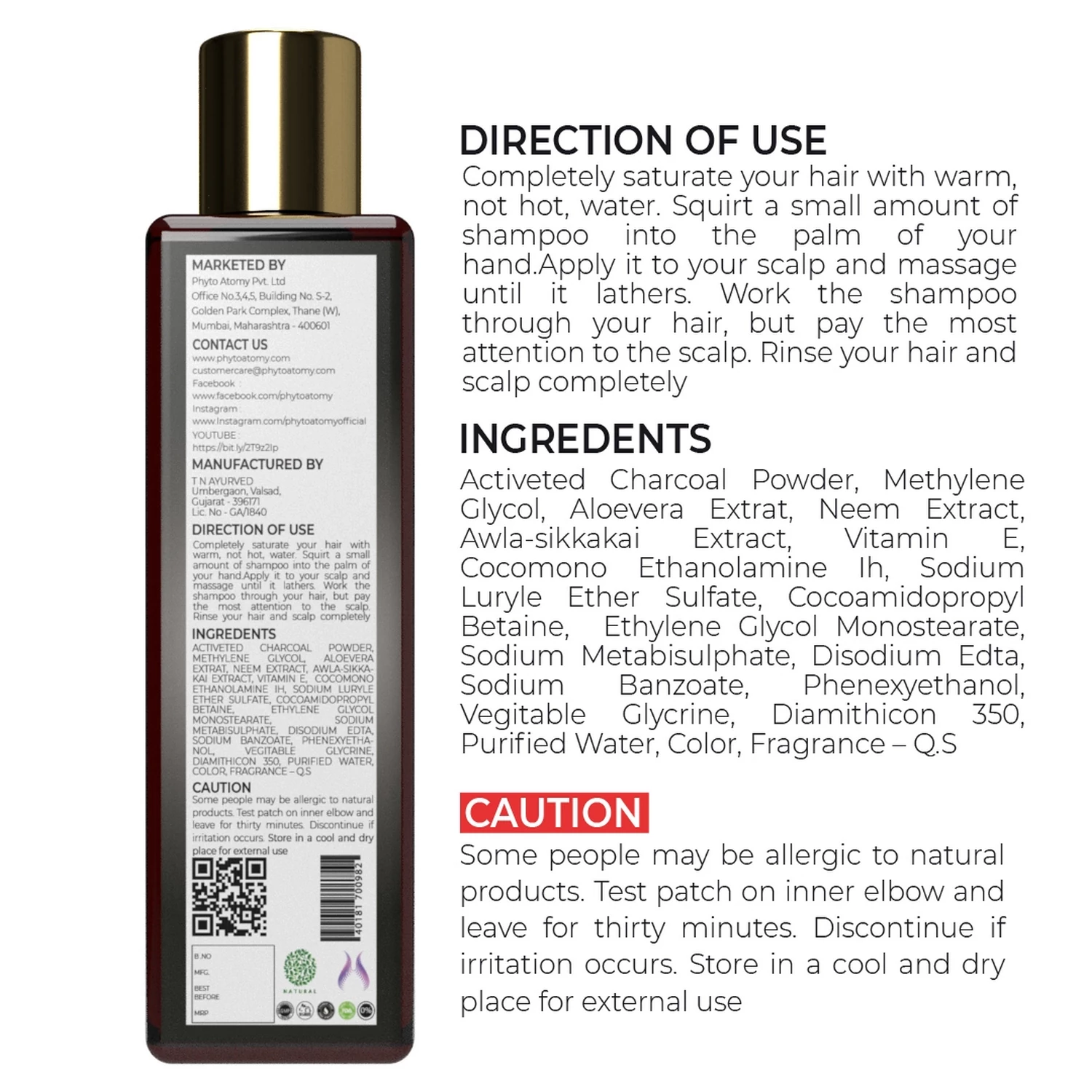 RBV B2B Charcoal Keratin Shampoo (200 ml)-24 Pcs.