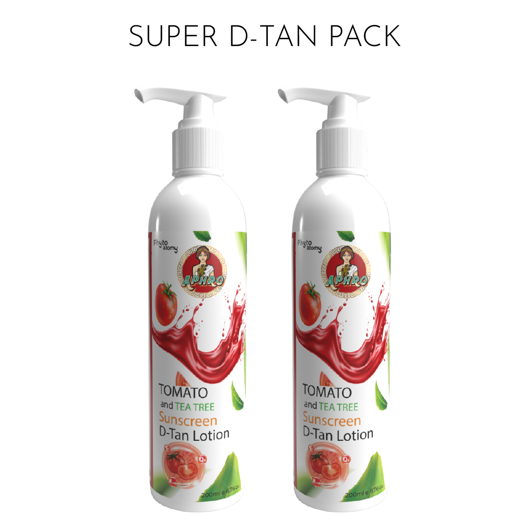 Pack of Two Tomato and Tea Tree Sunscreen D-Tan Lotion (200 ml)