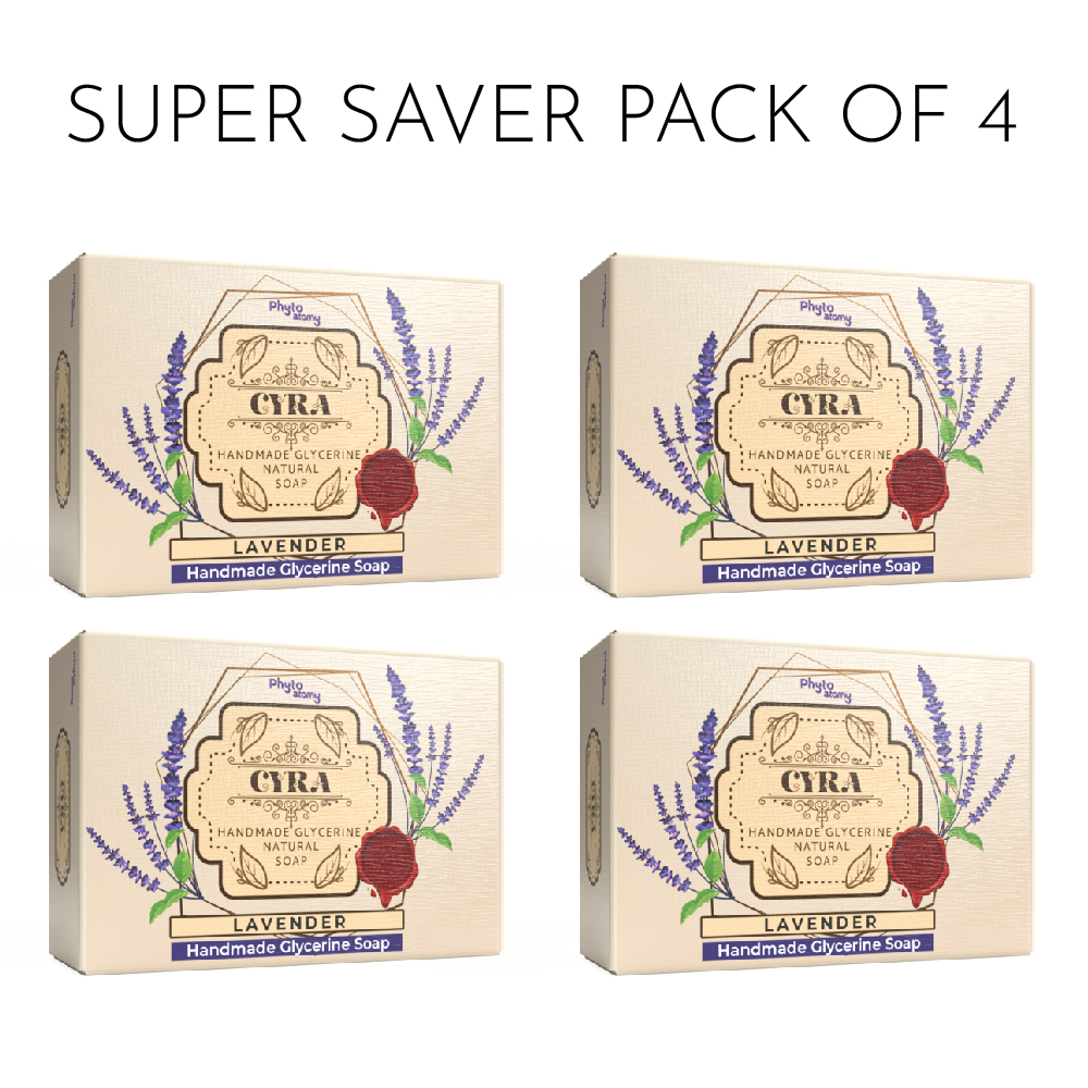 4 pieces of Lavender Glycerine Soap (100g). Total 400g