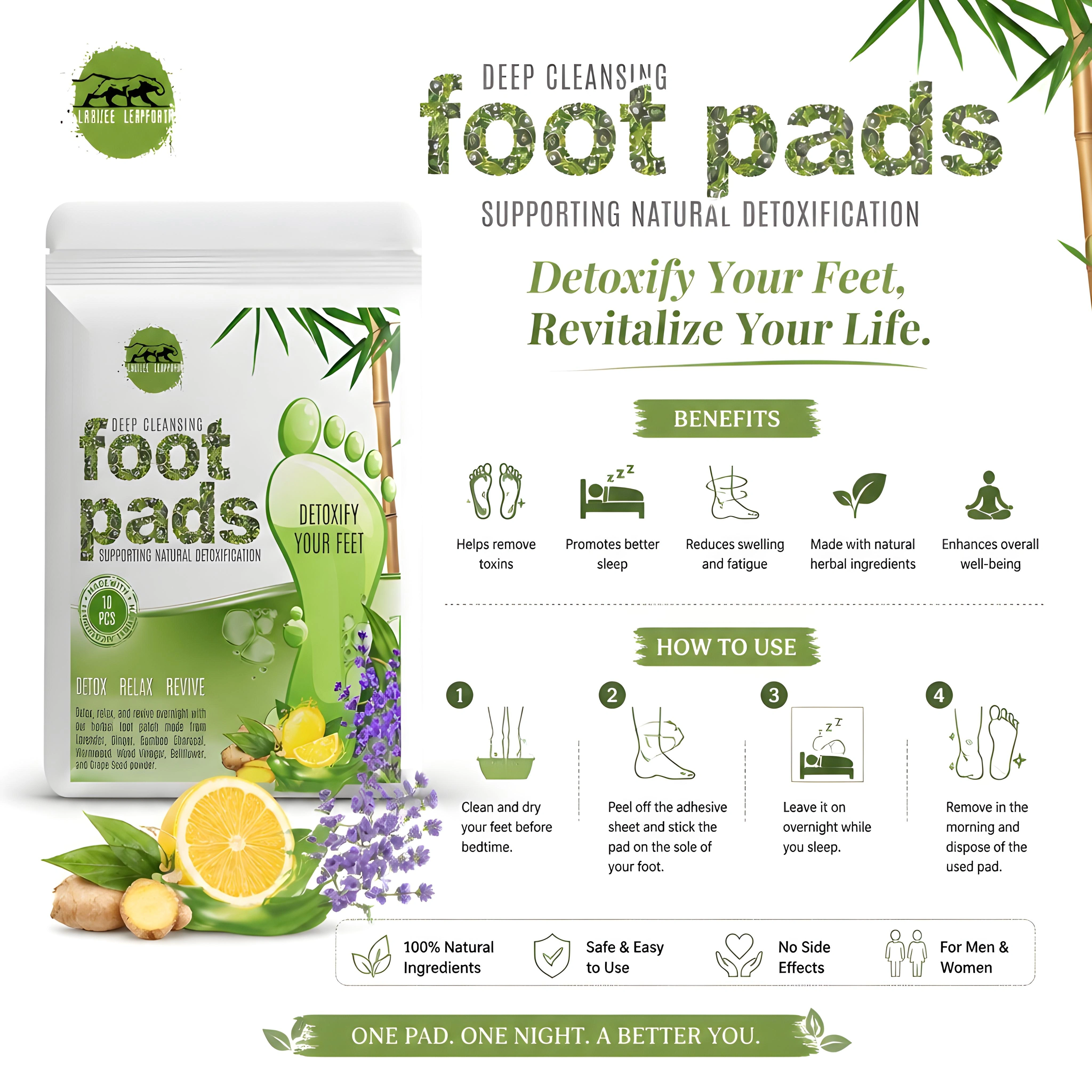 Deep Cleansing FOOT Pads (10 Pcs) (PC1270)