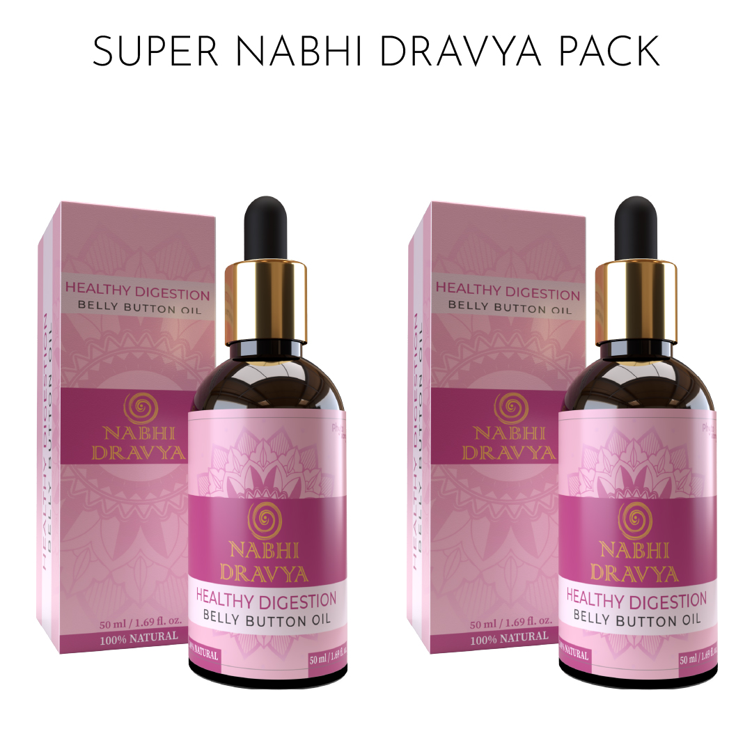 Pack of Two Healthy Digestion Belly Button Oil Nabhi Dravya (50ml)