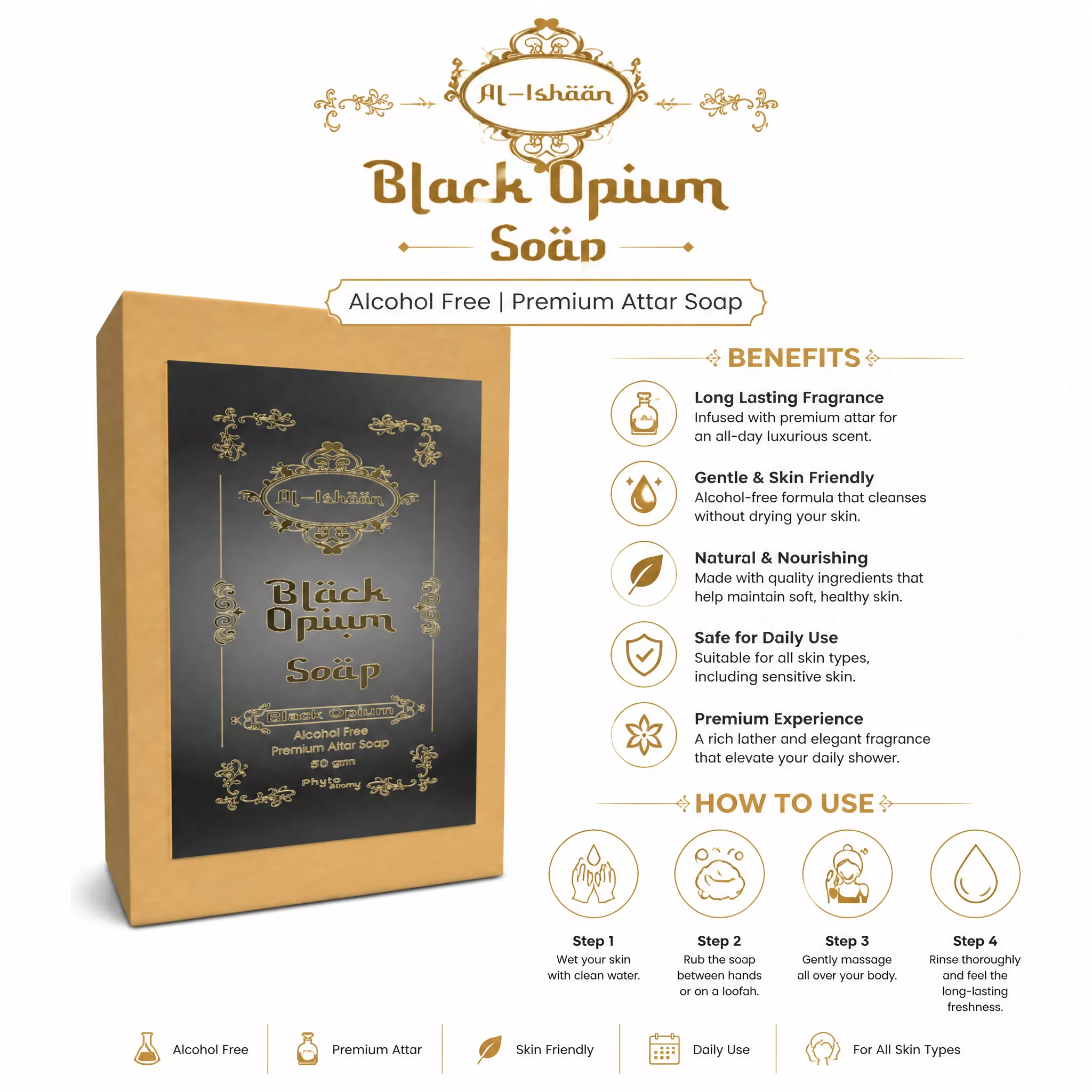 Black Opium Attar Soap (50g)