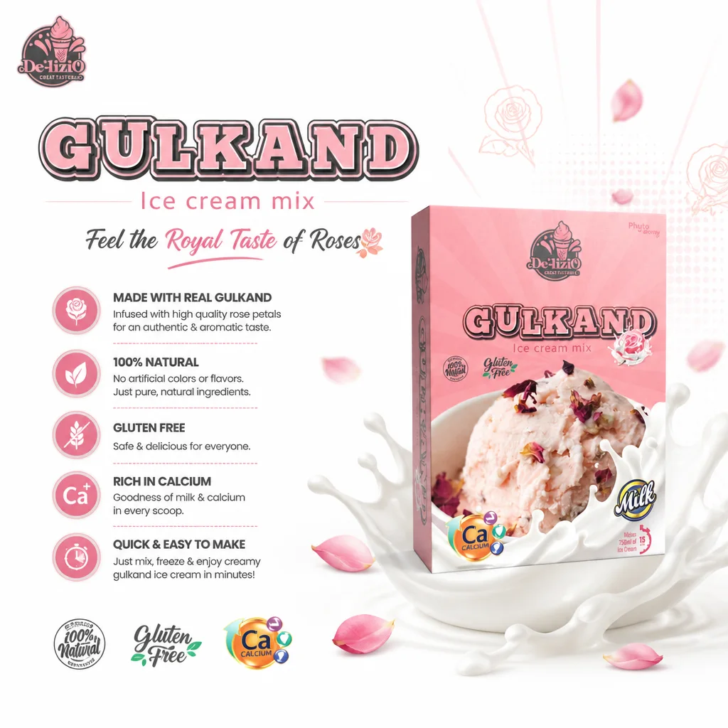 Delizio Gulkand Ice Cream Mix 100g (F&00267)