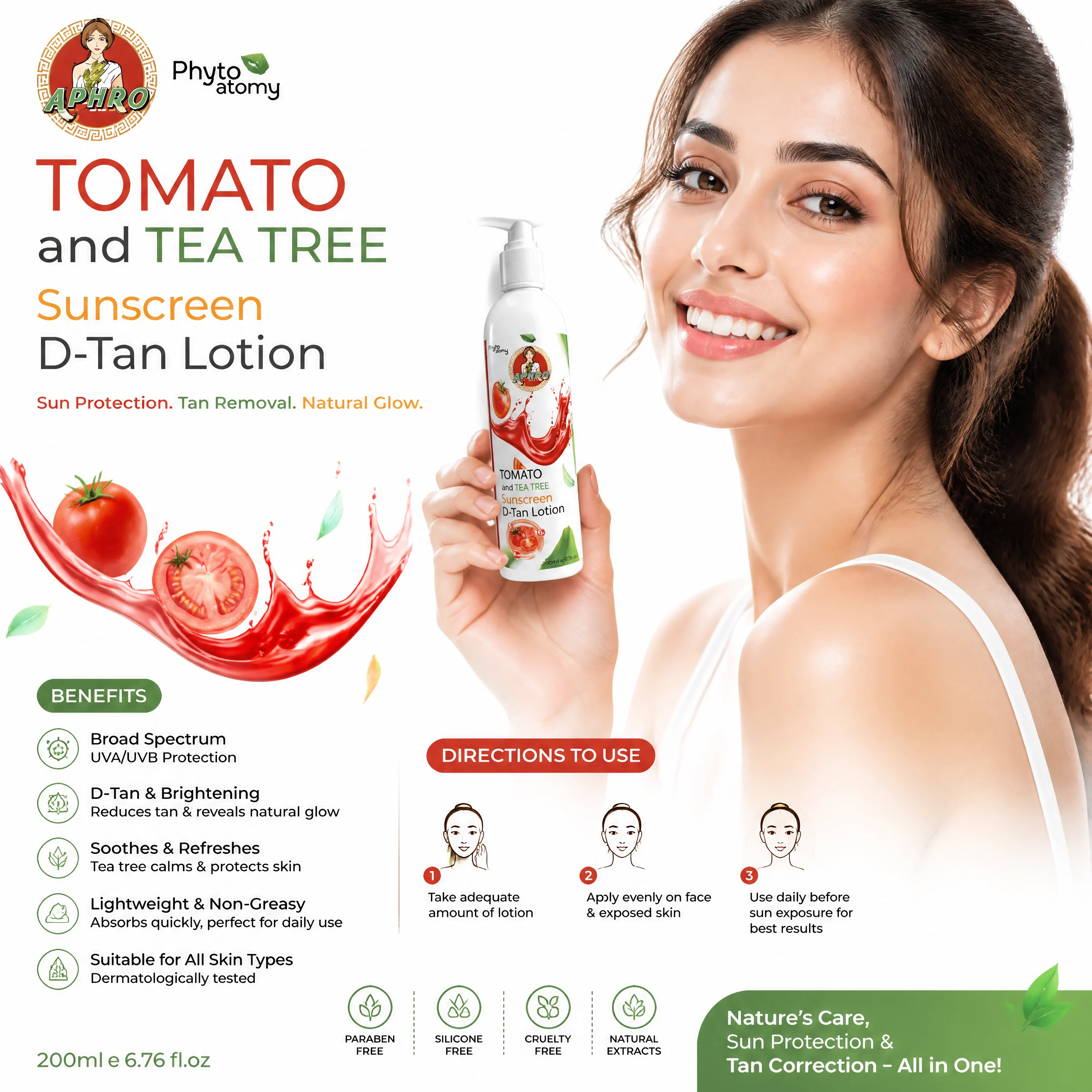Tomato and Tea Tree Sunscreen D-Tan Lotion (200 ml)