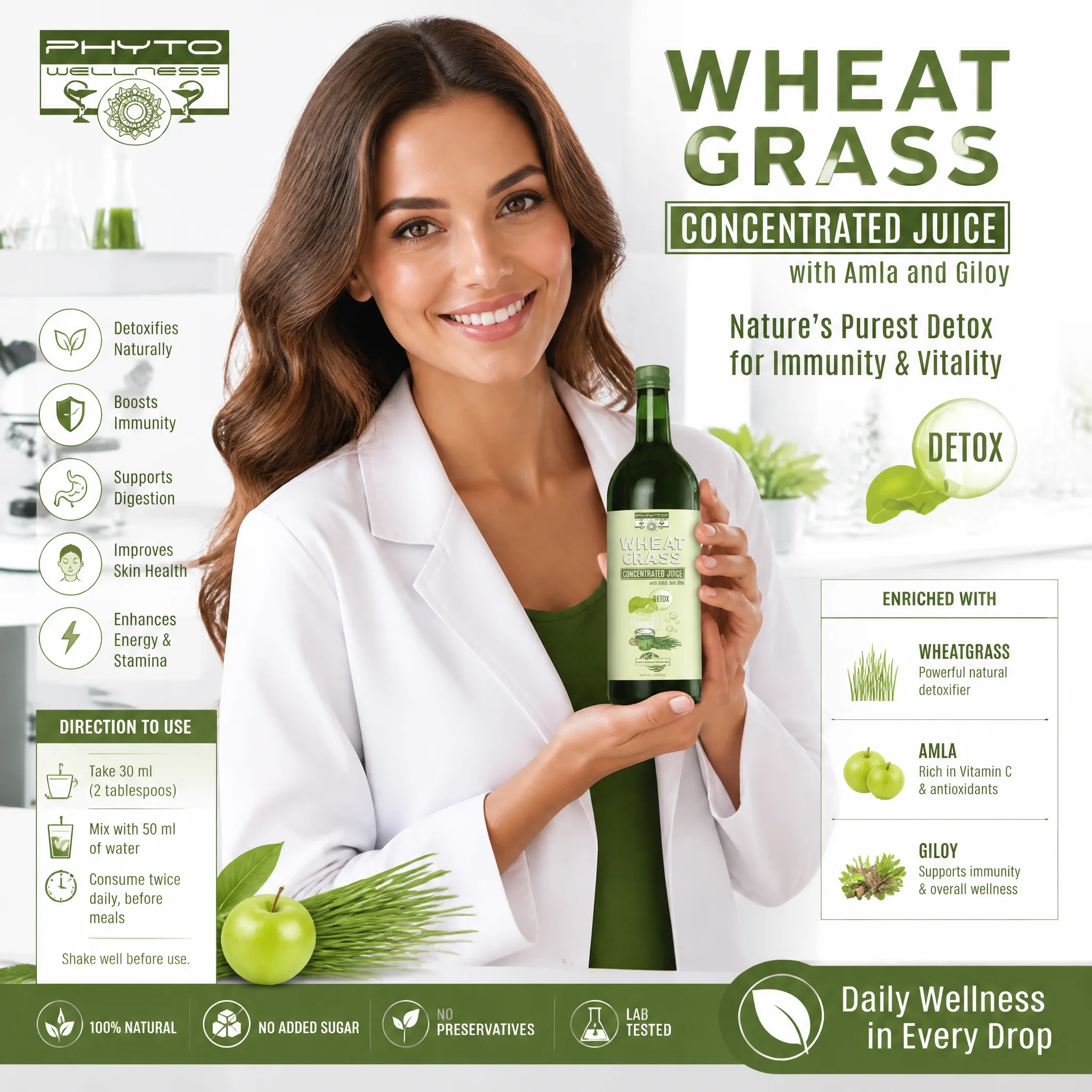 Wheat Grass with Amla & Giloy Juice 850ml (HS00717)