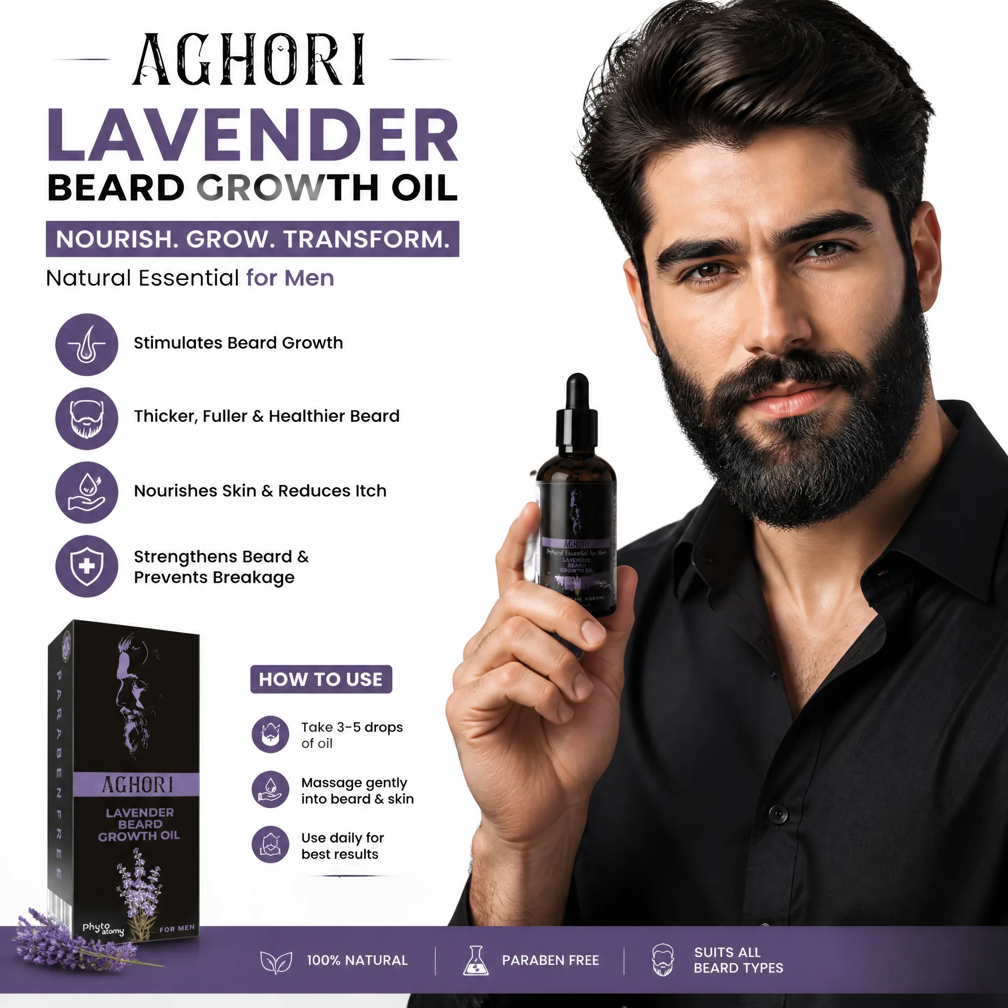 Aghori Lavender Beard Growth Oil (50ml)