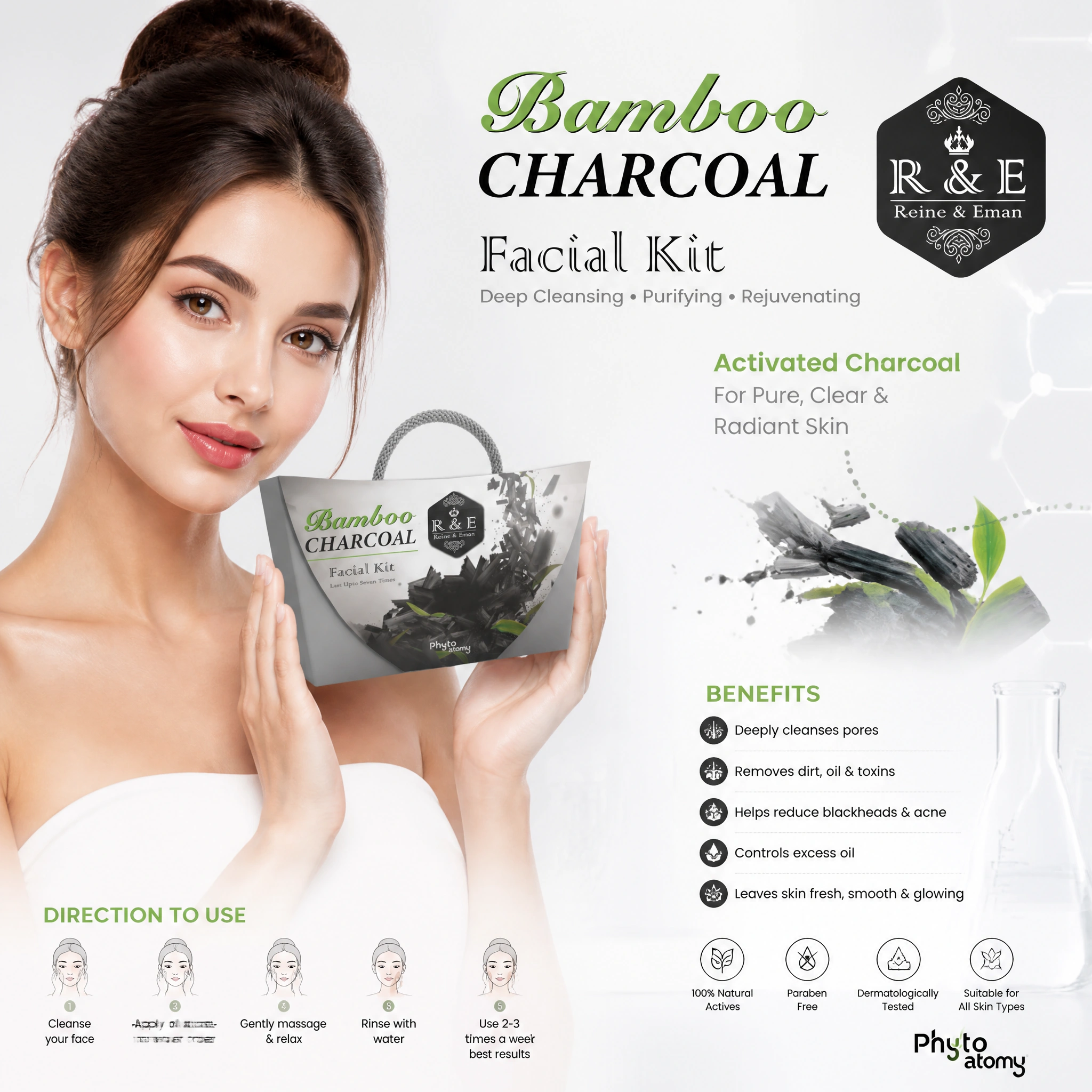 R & E Bamboo Charcoal Facial Kit