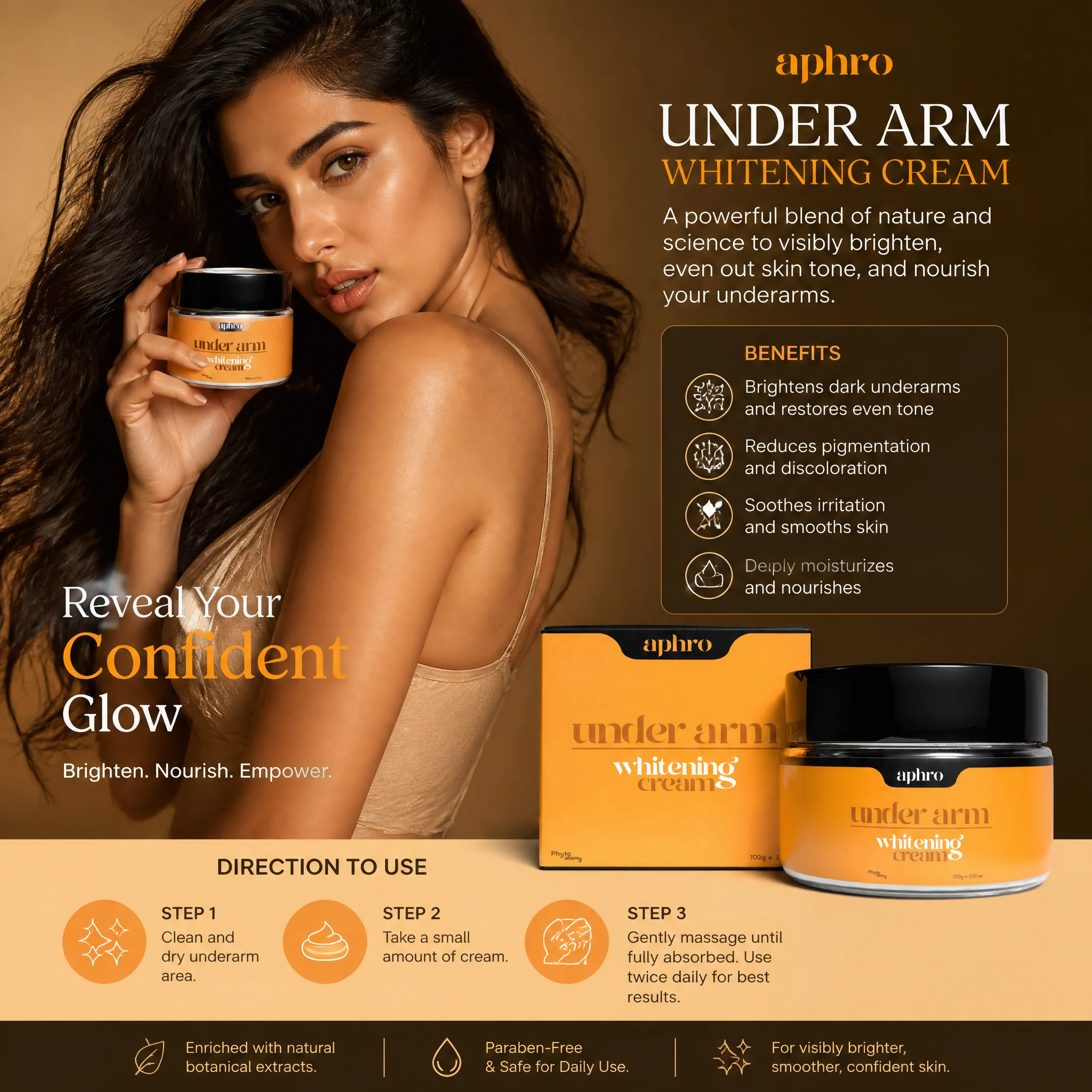 Aphro-Under Arm Whitening Cream -100Gm.