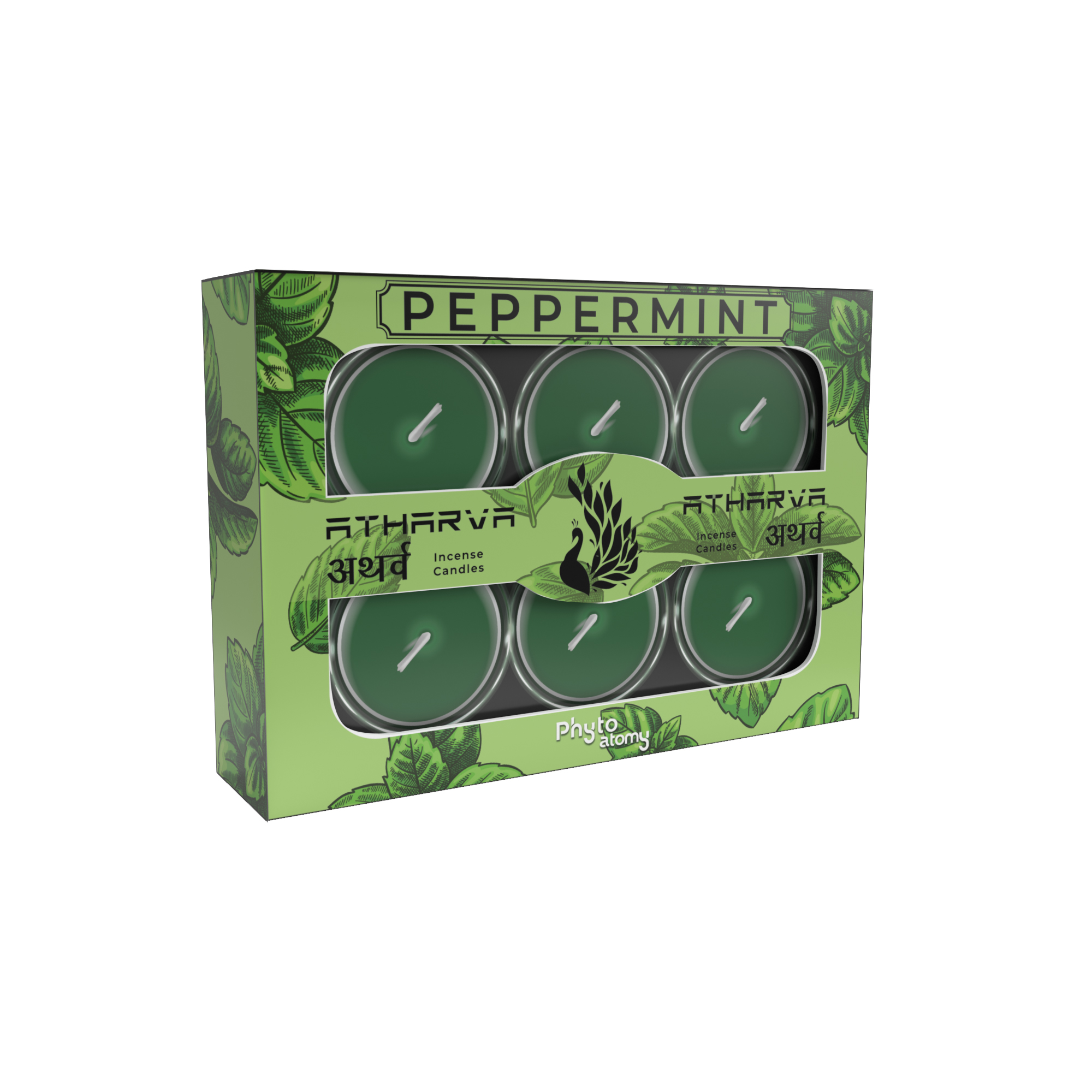 Peppermint Atharva Incense Candles (12 Pcs.)