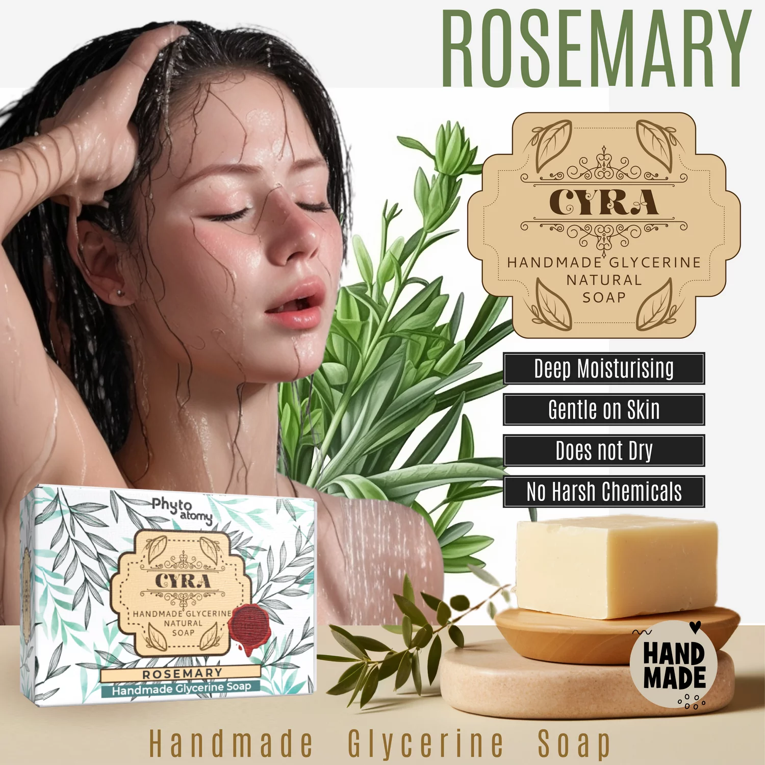 Rosemary Glycerine Soap (100g)