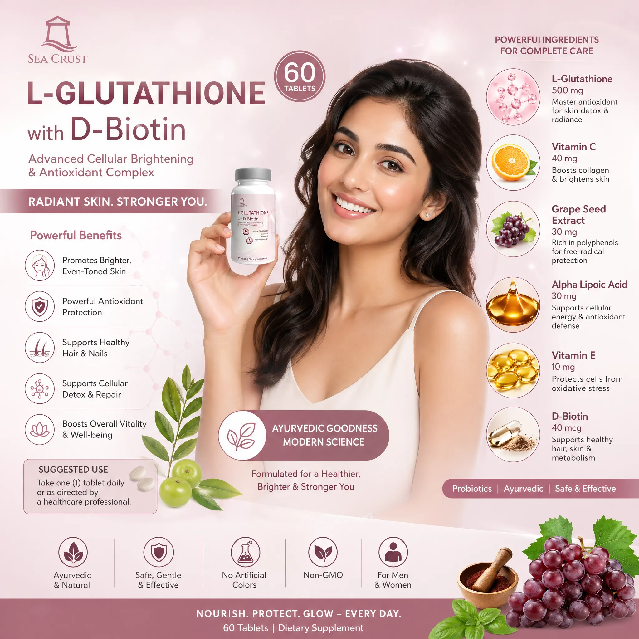 mega l glutathione Plus Competition 60 Caps AGE-R Glutathione Glow Serum 